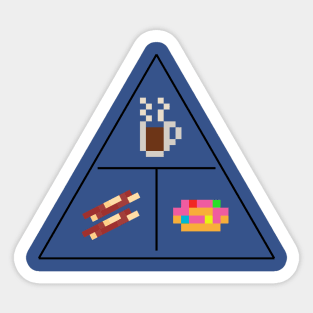 Coffee Bacon Donut Pyramid Sticker